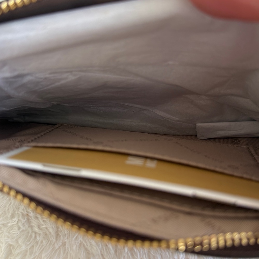 Michael Kors Dark Brown Wristlet with Gold Logo - Picture 6 of 11